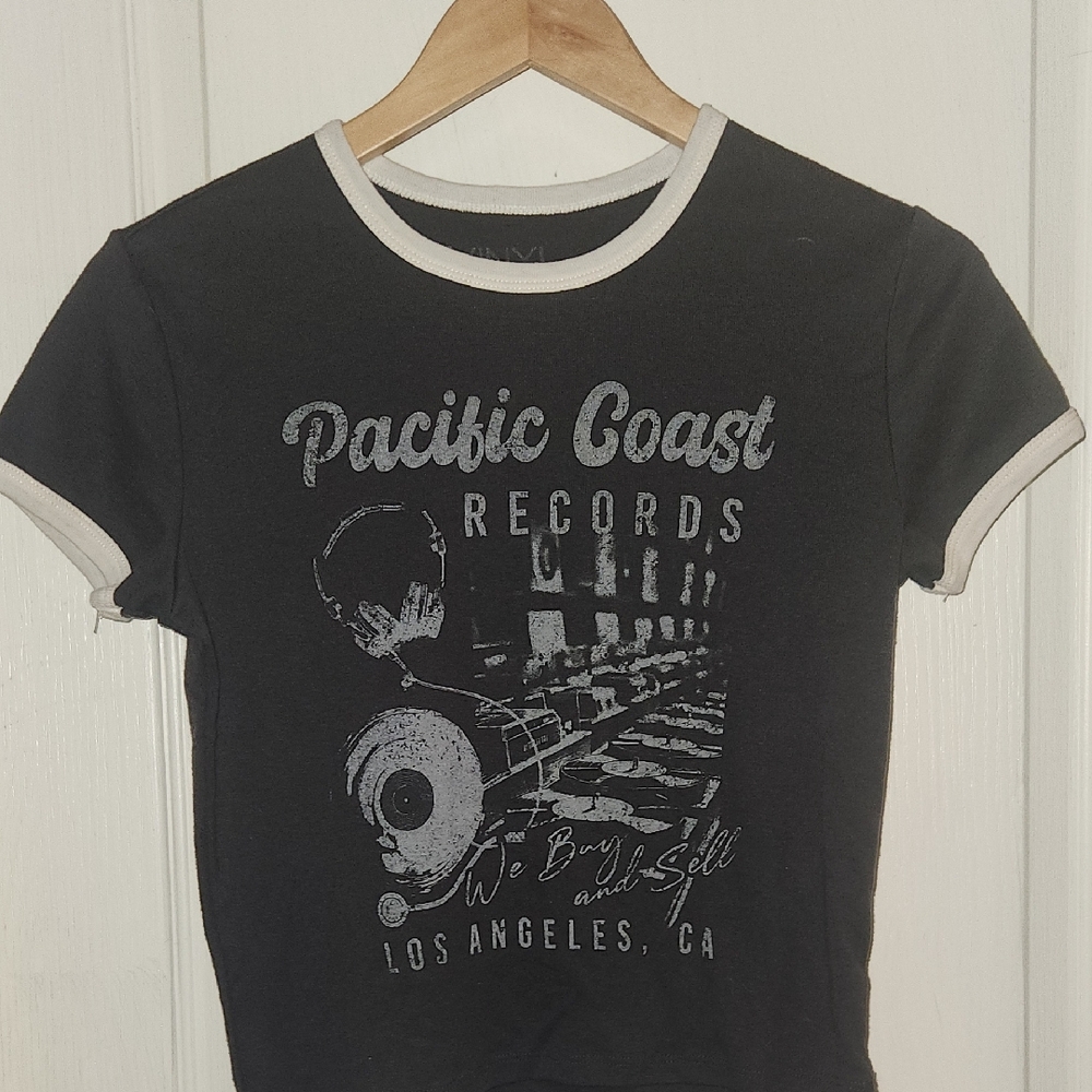 Pacifica Black Tee with White Accents